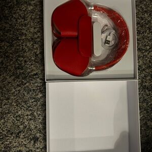 Apple Red Over-Ear Headphones with USB Cable